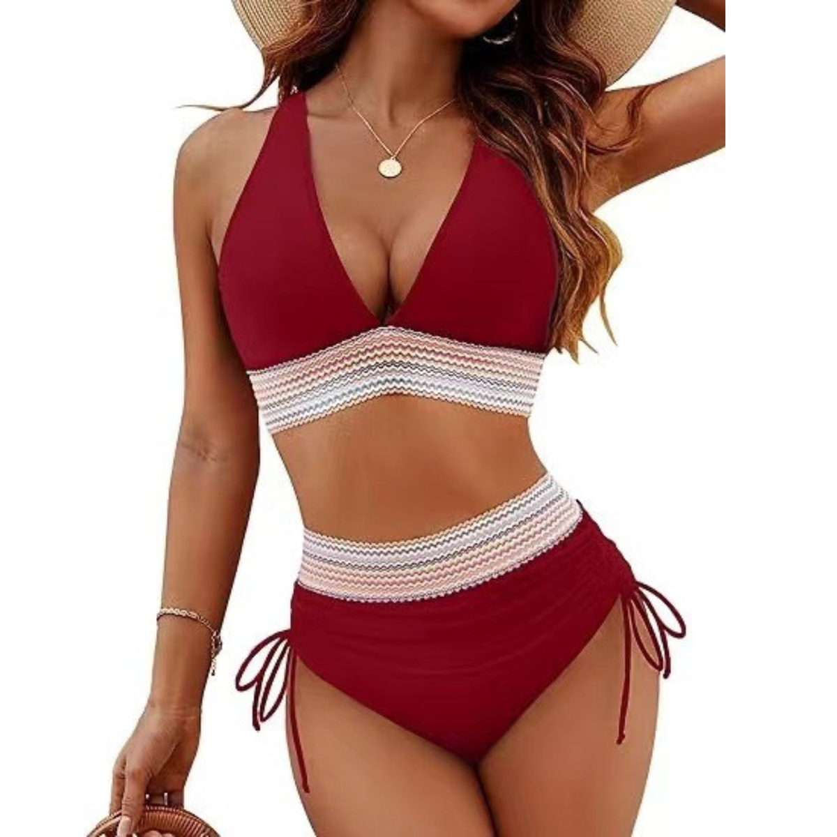 Fashion Women's High Waist Bikini Split Suit