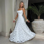Summer Women's Sexy Sling Chiffon Elegant Backless Dress