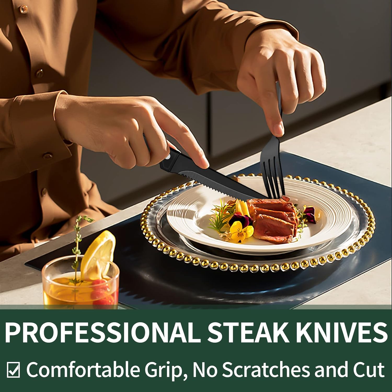 Maqiato | 24-Piece Black Stainless Steel Cutlery Set