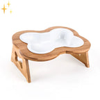 Maqiato | Ceramic Dog Bowl with Wooden Stand