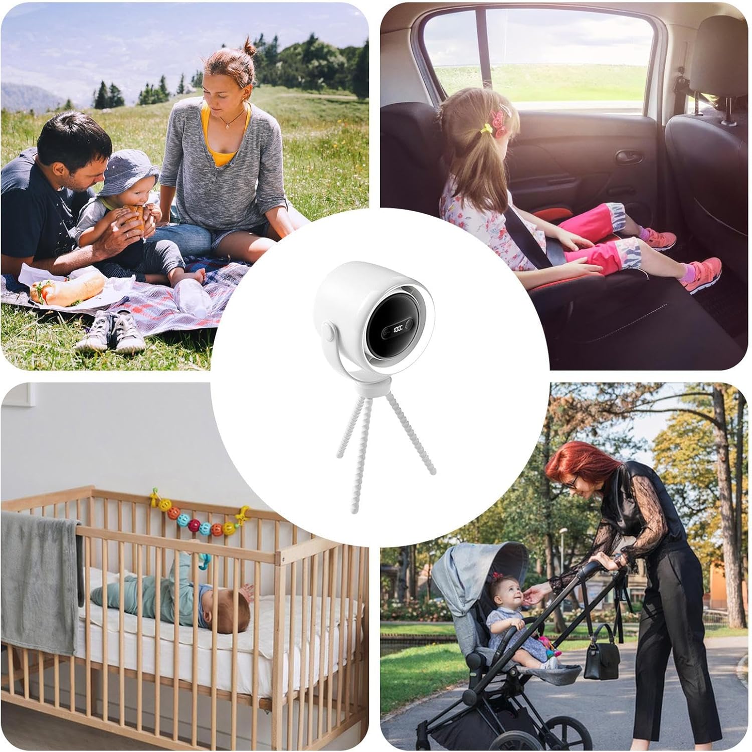 Maqiato | Clip-On Stroller Fan with Night Light