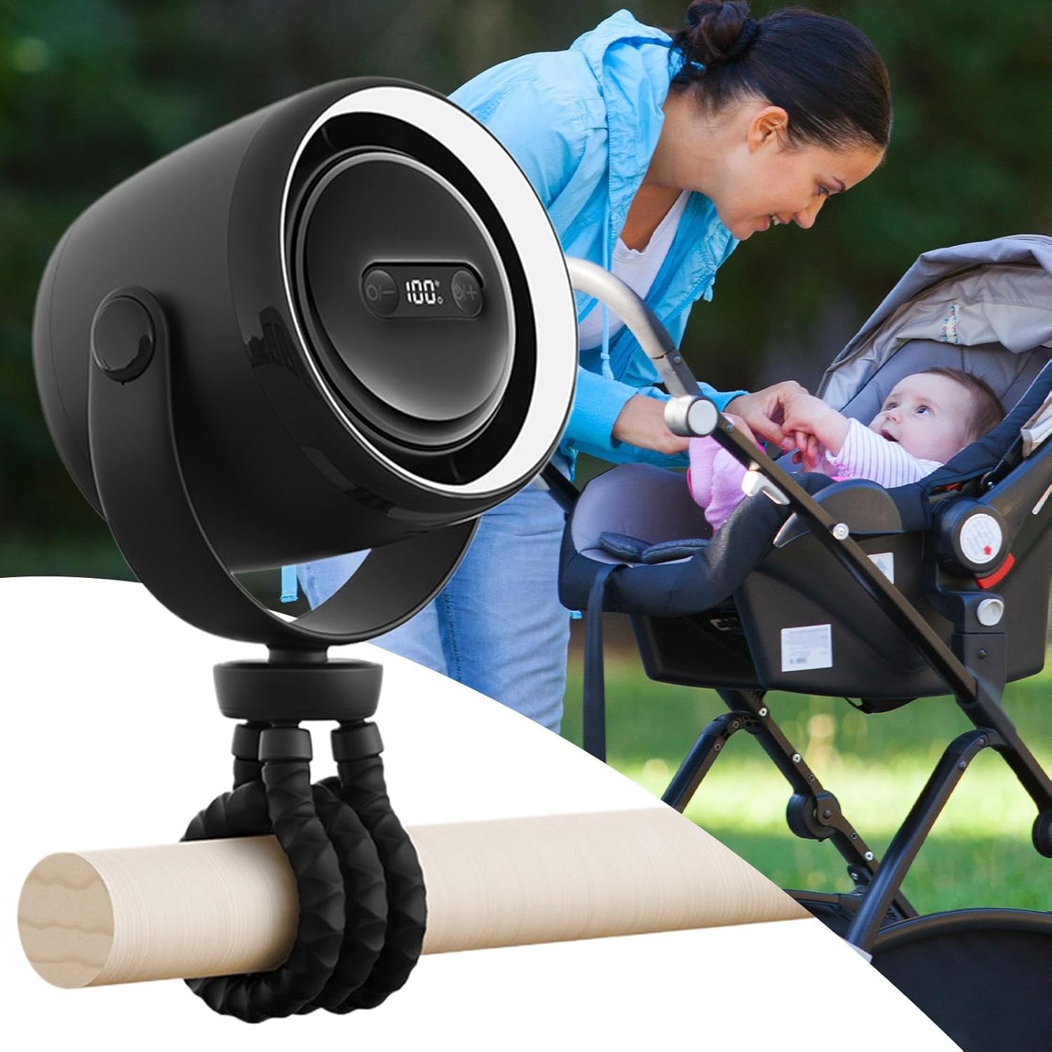 Maqiato | Clip-On Stroller Fan with Night Light