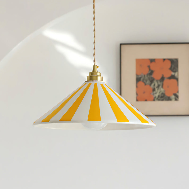 Maqiato | Cone Glass Pendant Light in Colorful Stripes