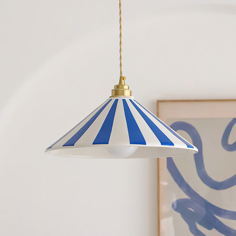 Maqiato | Cone Glass Pendant Light in Colorful Stripes