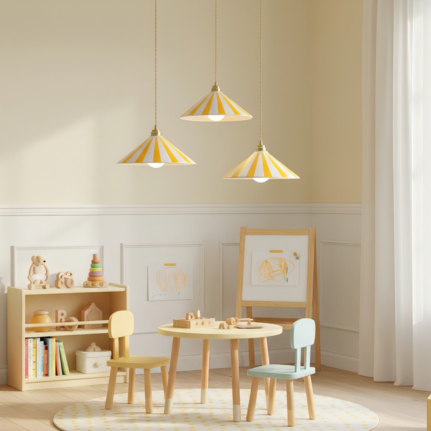 Maqiato | Cone Glass Pendant Light in Colorful Stripes