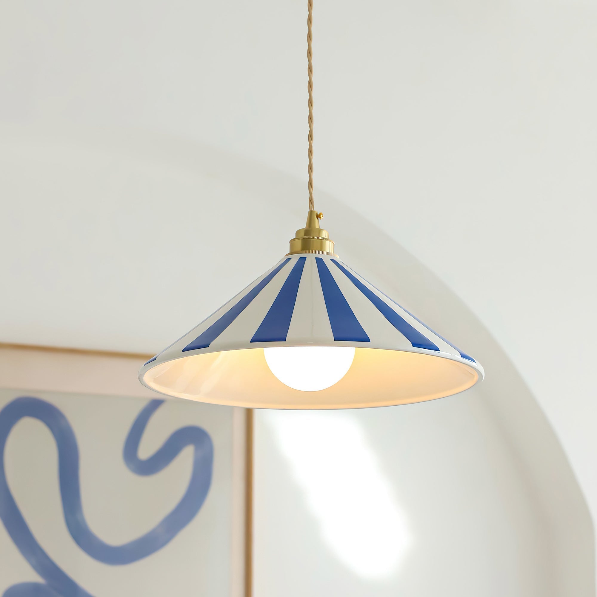 Maqiato | Cone Glass Pendant Light in Colorful Stripes