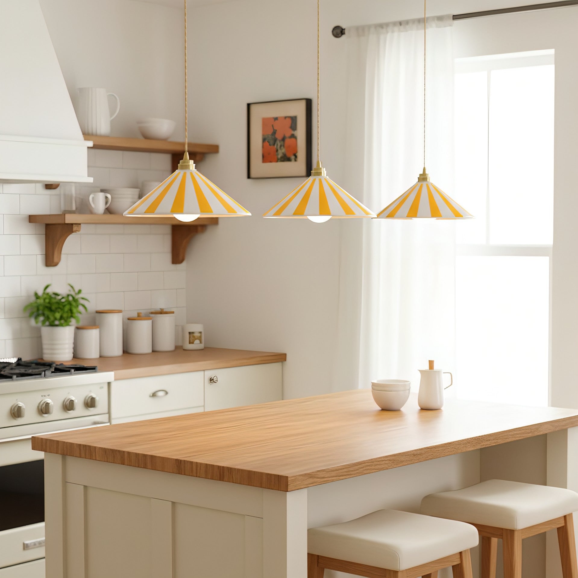 Maqiato | Cone Glass Pendant Light in Colorful Stripes