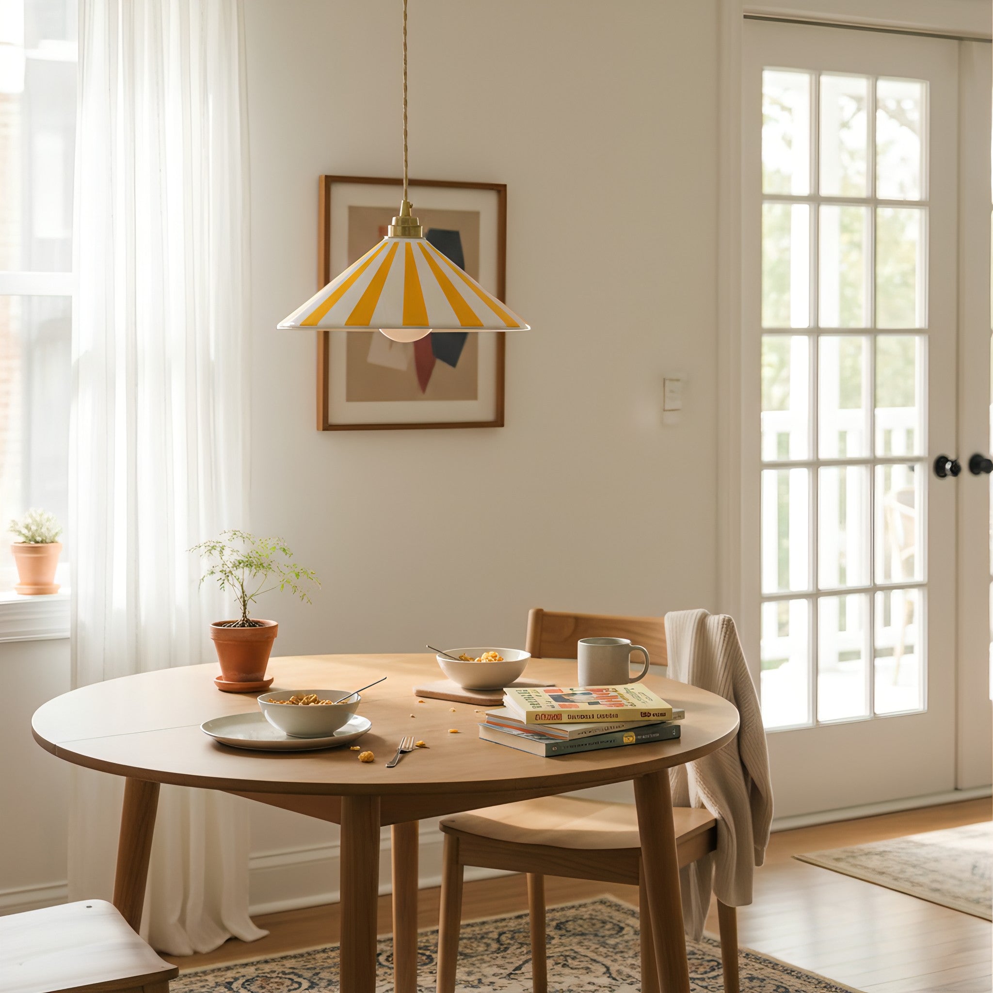 Maqiato | Cone Glass Pendant Light in Colorful Stripes