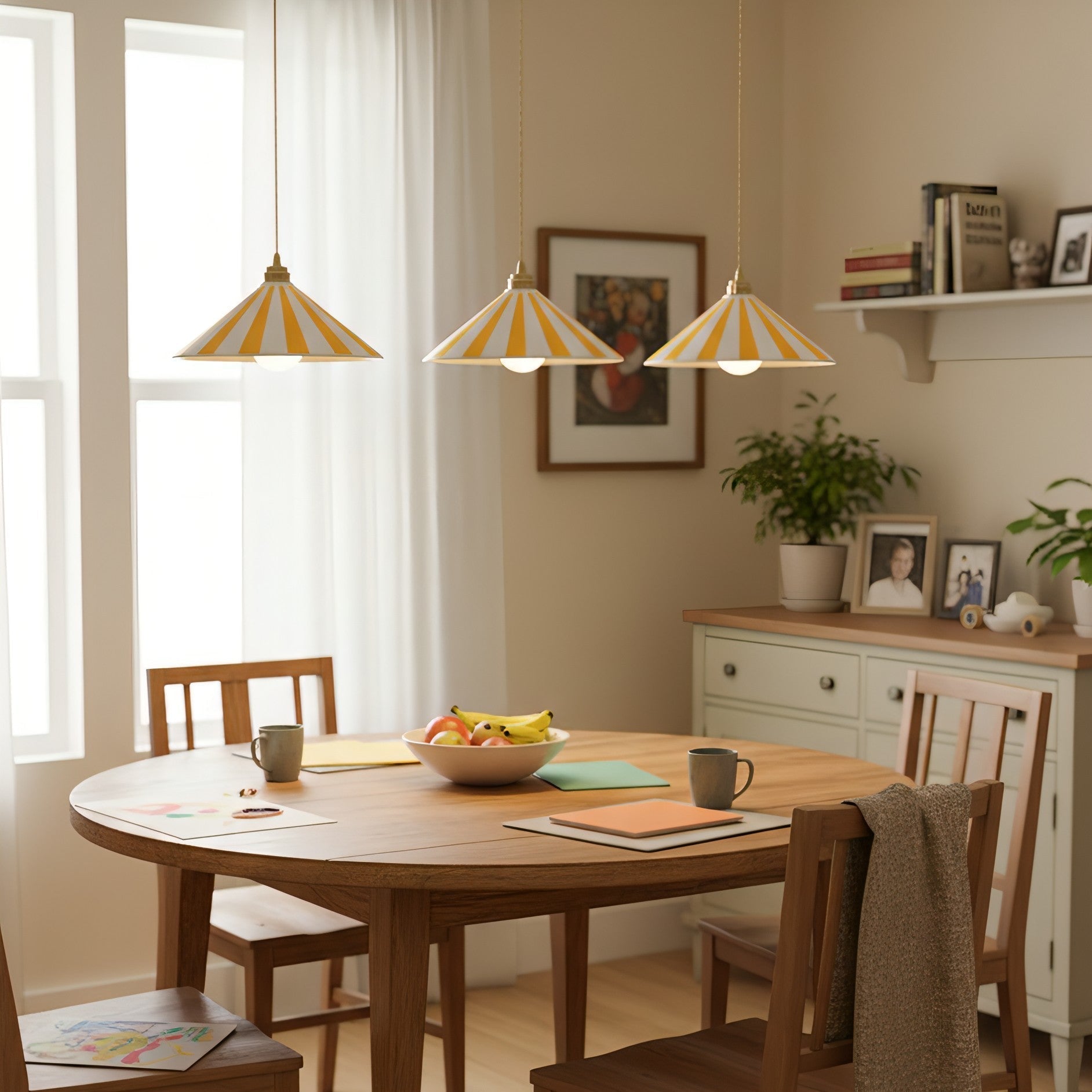 Maqiato | Cone Glass Pendant Light in Colorful Stripes