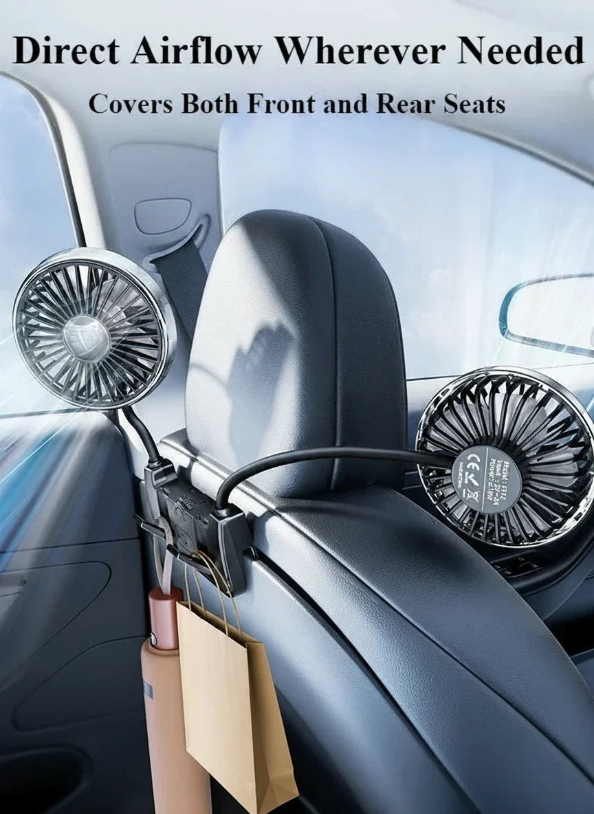 Maqiato | Dual-Head Rear Seat Car Fan