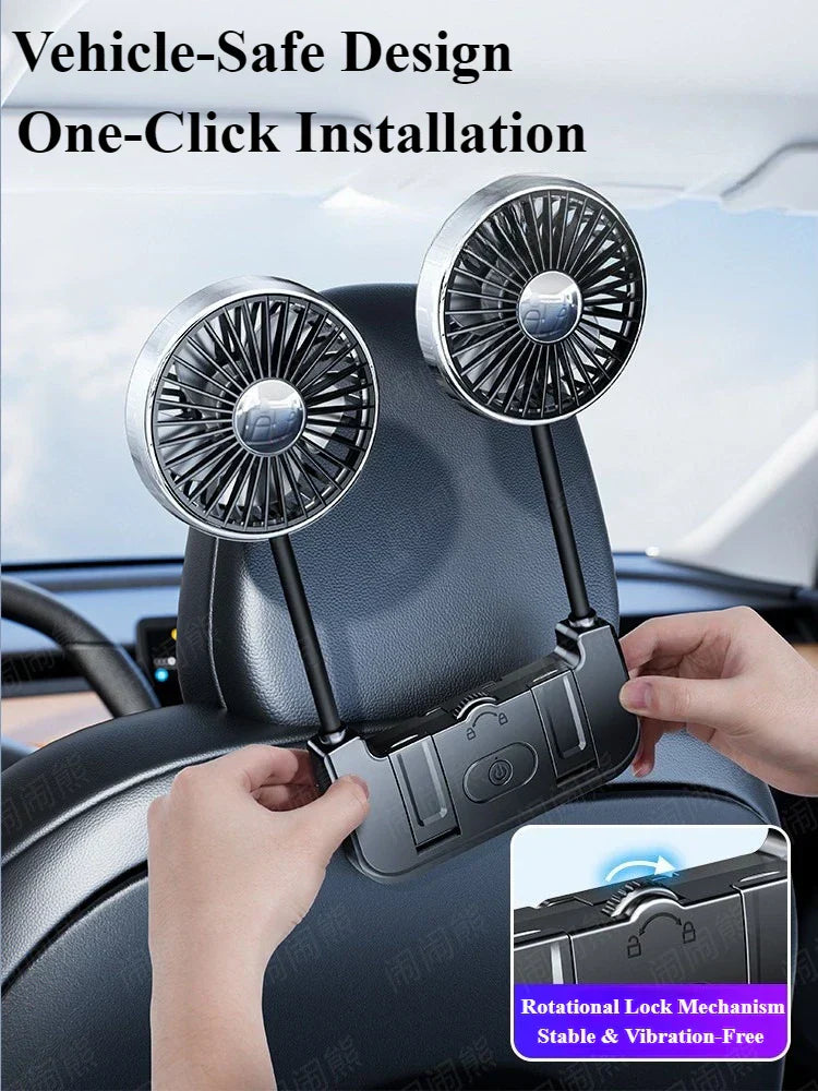 Maqiato | Dual-Head Rear Seat Car Fan