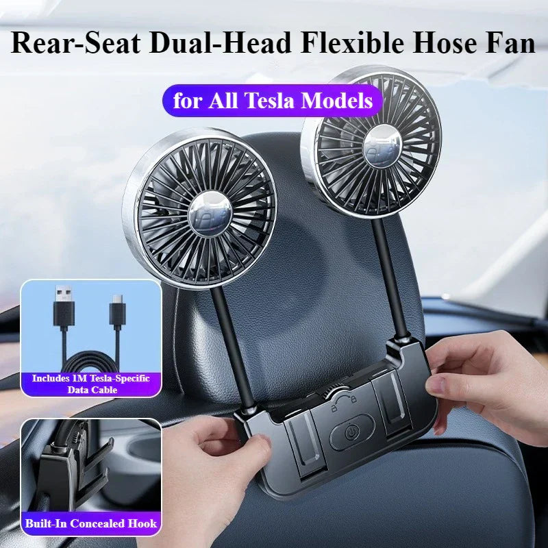 Maqiato | Dual-Head Rear Seat Car Fan