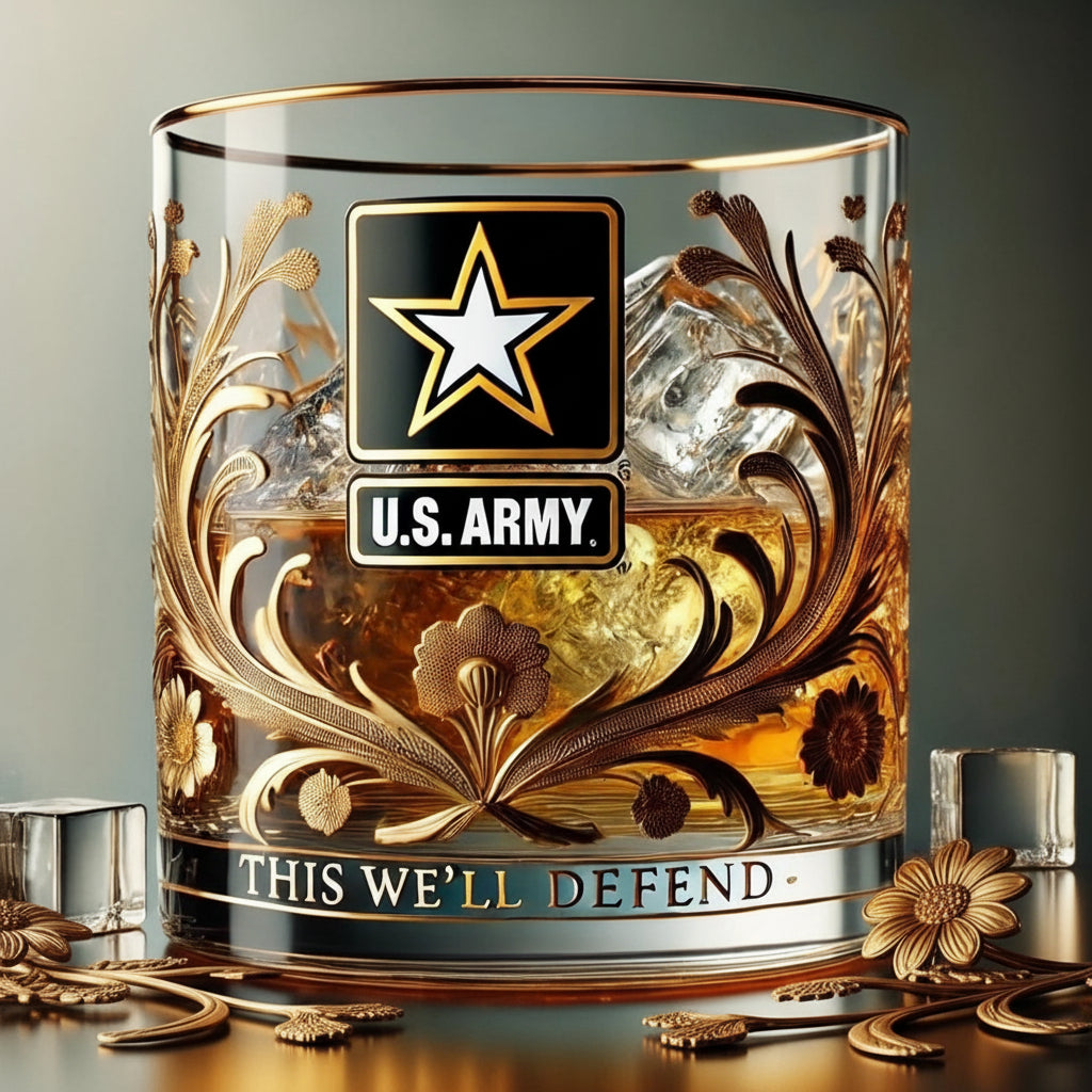 Maqiato | Engraved Glass Veteran Memorial Decor