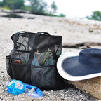 Maqiato | Foldable Mesh Beach Tote with 9 Pockets