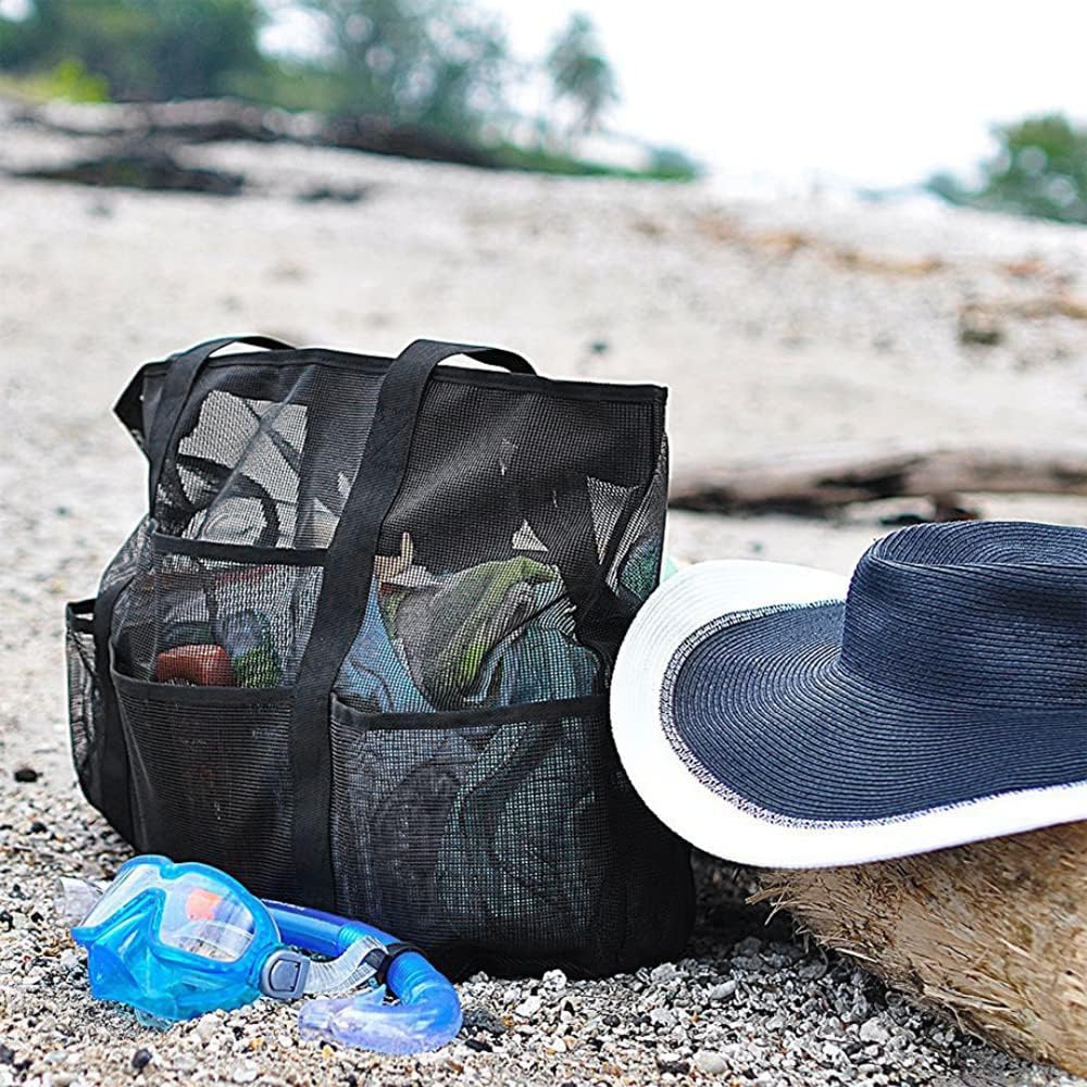 Maqiato | Foldable Mesh Beach Tote with 9 Pockets