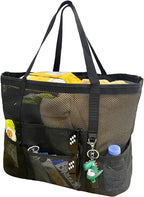 Maqiato | Foldable Mesh Beach Tote with 9 Pockets