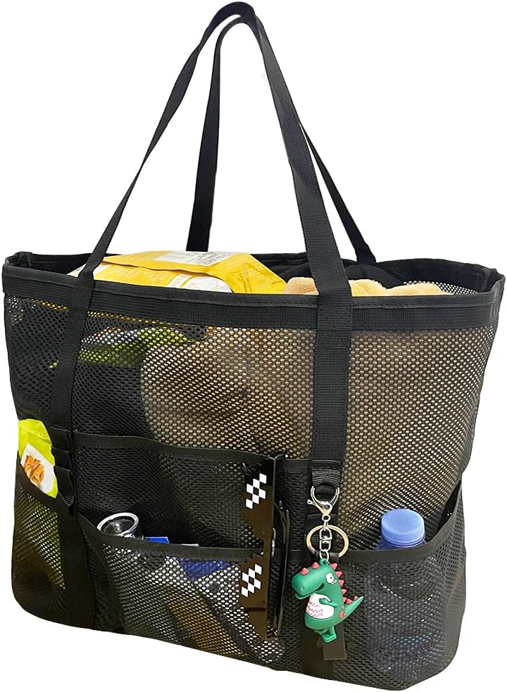Maqiato | Foldable Mesh Beach Tote with 9 Pockets