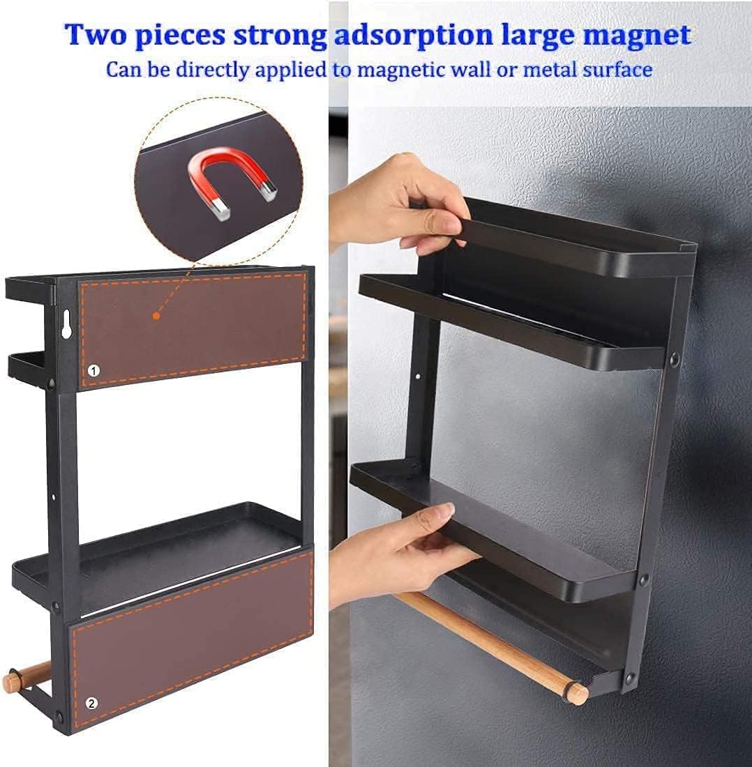 Maqiato | Magnetic Fridge Spice Rack with Paper Towel Holder