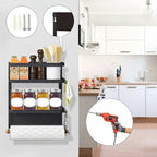 Maqiato | Magnetic Fridge Spice Rack with Paper Towel Holder