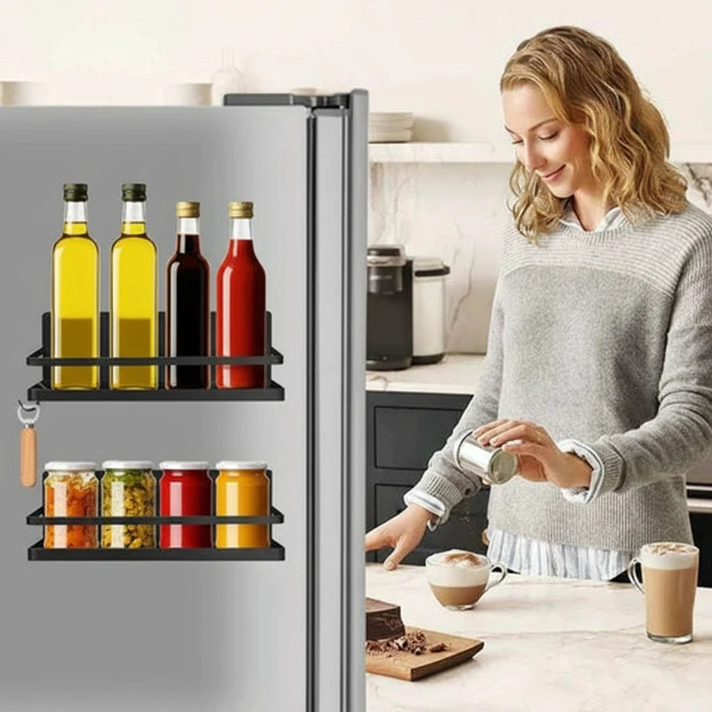 Maqiato | Magnetic No-Drill Spice Rack in Black