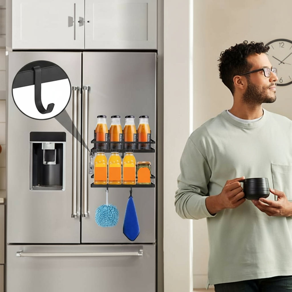 Maqiato | Magnetic No-Drill Spice Rack in Black