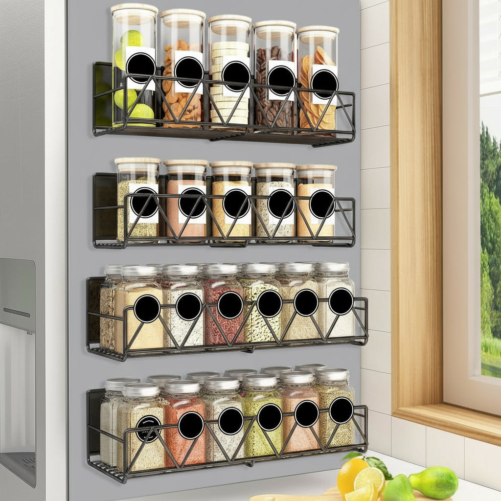 Maqiato | Magnetic No-Drill Spice Rack in Black