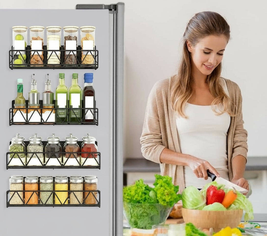 Maqiato | Magnetic No-Drill Spice Rack in Black