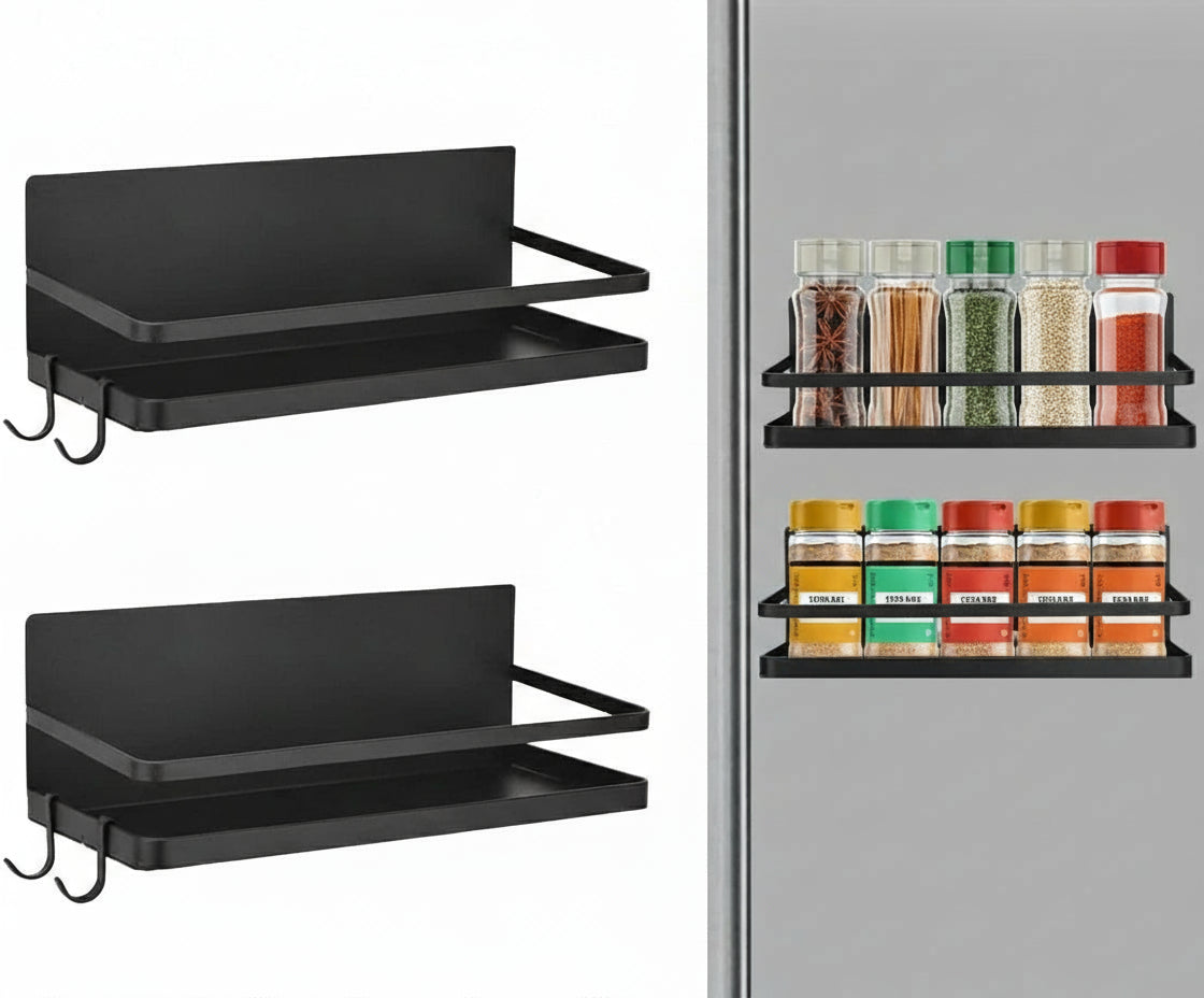 Maqiato | Magnetic No-Drill Spice Rack in Black