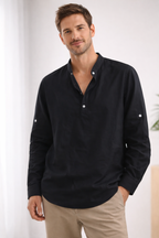Maqiato | Men's Band Collar Shirt