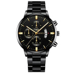 Maqiato | Men's Black Steel Chronograph Watch