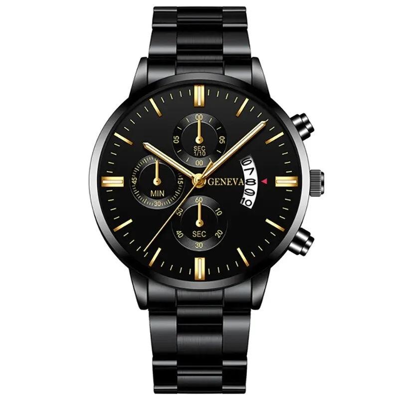 Maqiato | Men's Black Steel Chronograph Watch