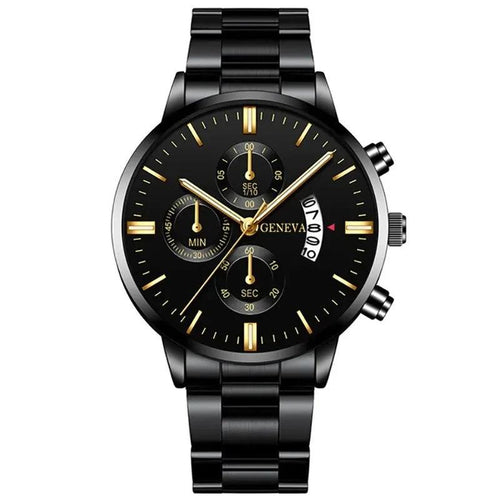 Maqiato | Men's Black Steel Chronograph Watch