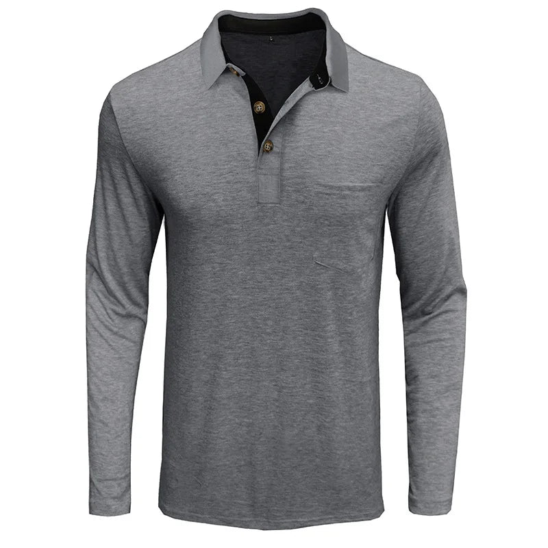 Maqiato | Men's Breathable Long Sleeve Polo Shirt