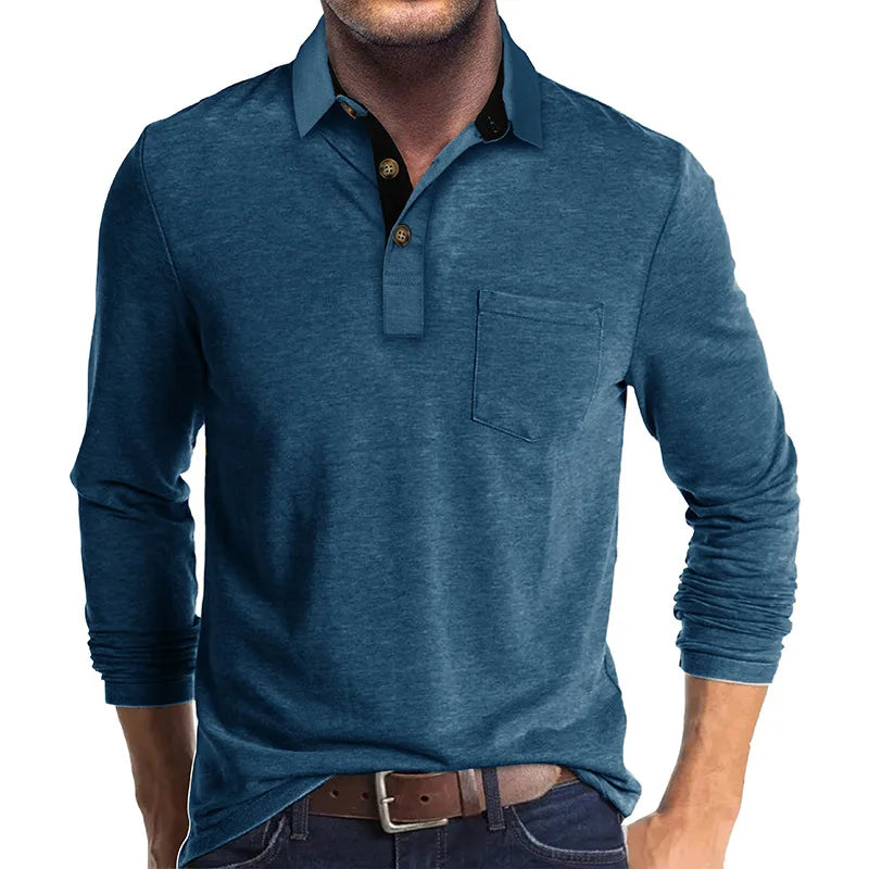 Maqiato | Men's Breathable Long Sleeve Polo Shirt