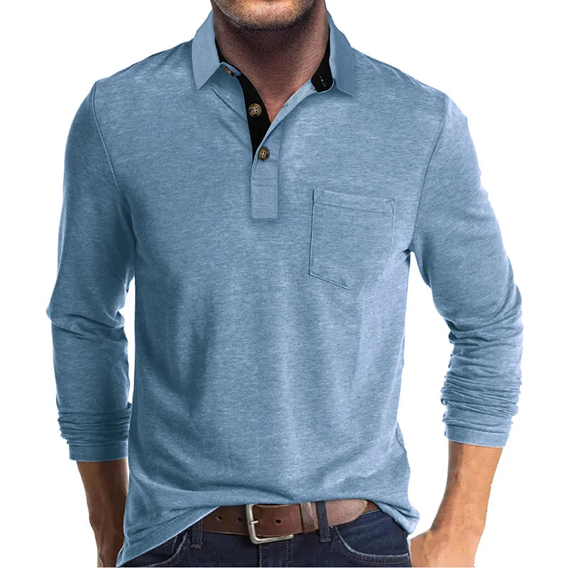 Maqiato | Men's Breathable Long Sleeve Polo Shirt