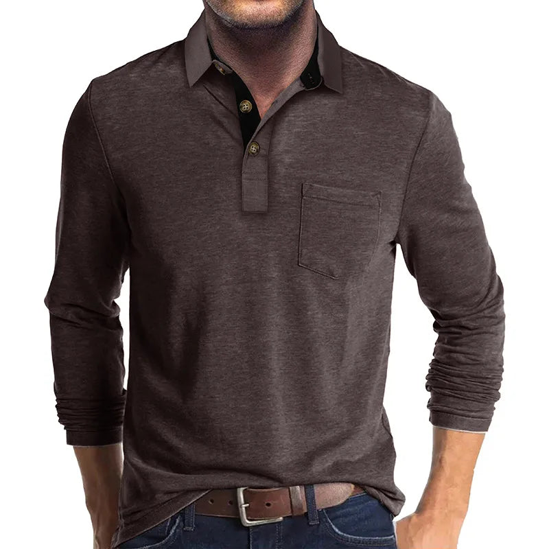 Maqiato | Men's Breathable Long Sleeve Polo Shirt