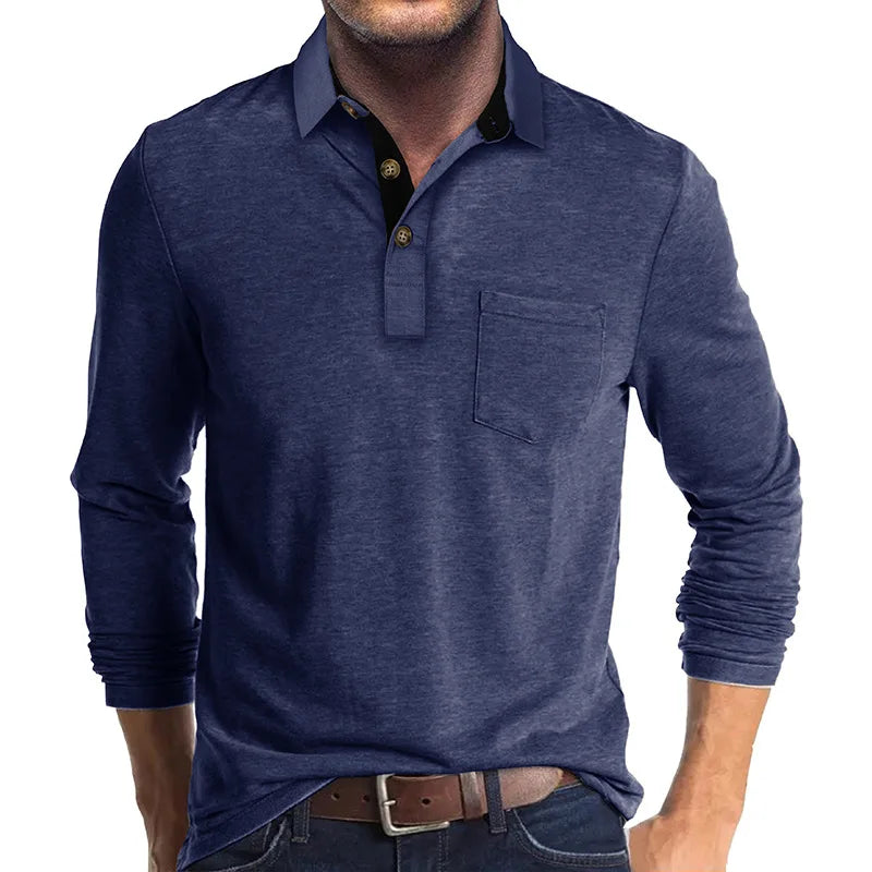 Maqiato | Men's Breathable Long Sleeve Polo Shirt