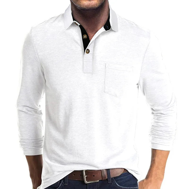 Maqiato | Men's Breathable Long Sleeve Polo Shirt