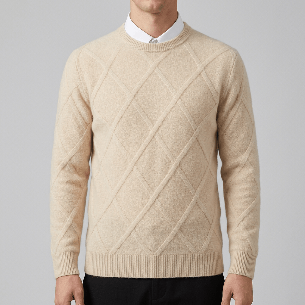 Maqiato | Men's Cashmere Blend Argyle Sweater