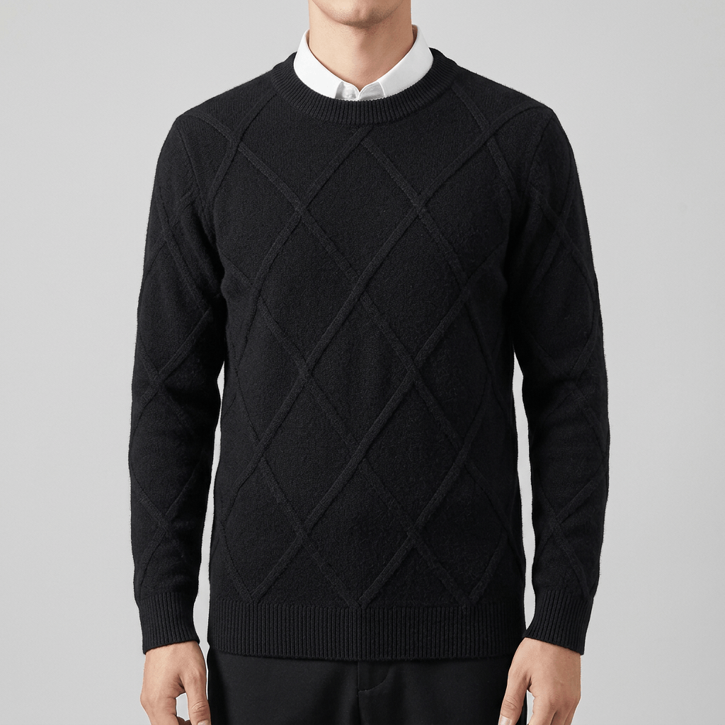 Maqiato | Men's Cashmere Blend Argyle Sweater