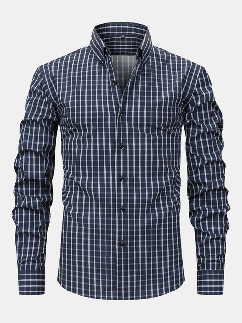 Maqiato | Men's Checked Long Sleeve Button Shirt