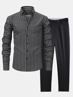 Maqiato | Men's Checked Shirt & Slim Fit Pants Set