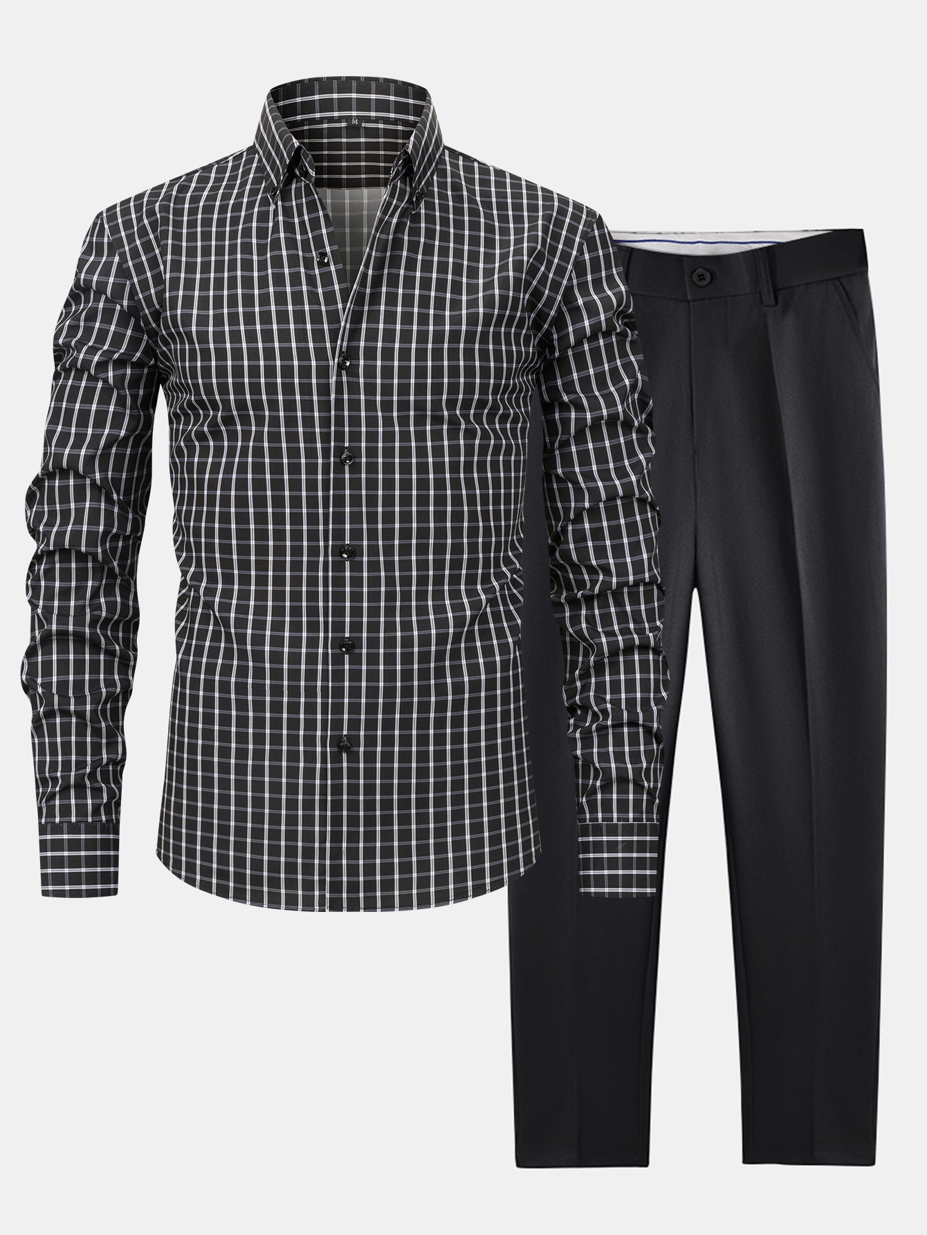 Maqiato | Men's Checked Shirt & Slim Fit Pants Set
