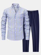 Maqiato | Men's Checked Shirt & Slim Fit Pants Set
