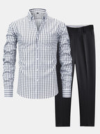 Maqiato | Men's Checked Shirt & Slim Fit Pants Set