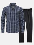 Maqiato | Men's Checked Shirt & Slim Fit Pants Set