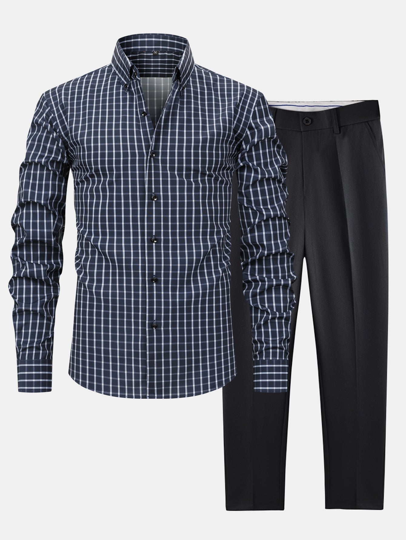 Maqiato | Men's Checked Shirt & Slim Fit Pants Set
