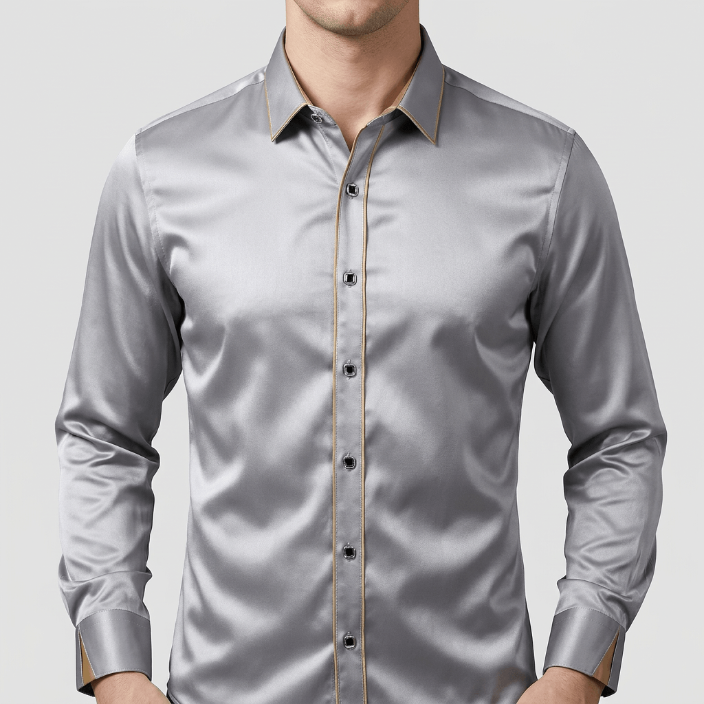 Maqiato | Men's Contrast Trim Long Sleeve Shirt