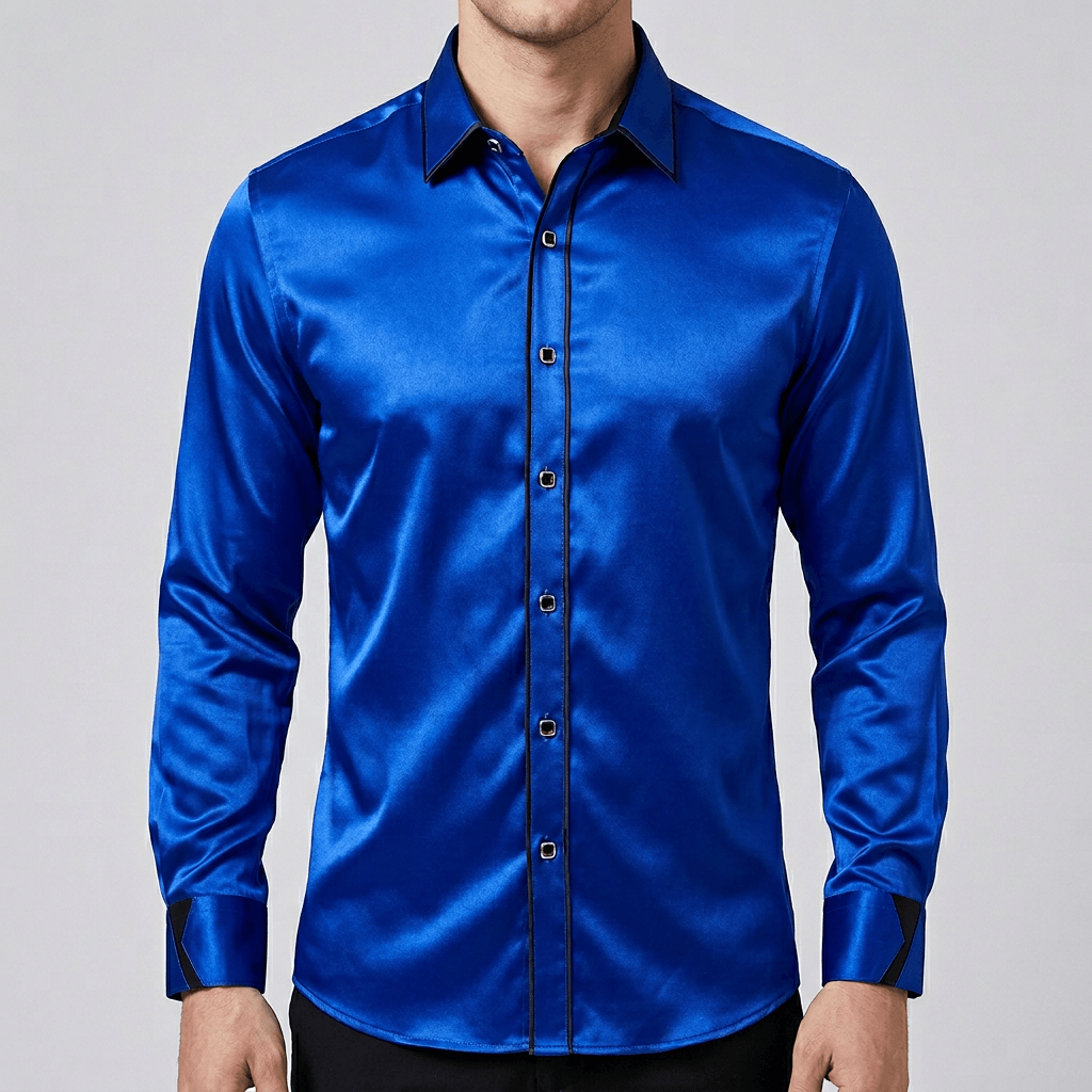 Maqiato | Men's Contrast Trim Long Sleeve Shirt