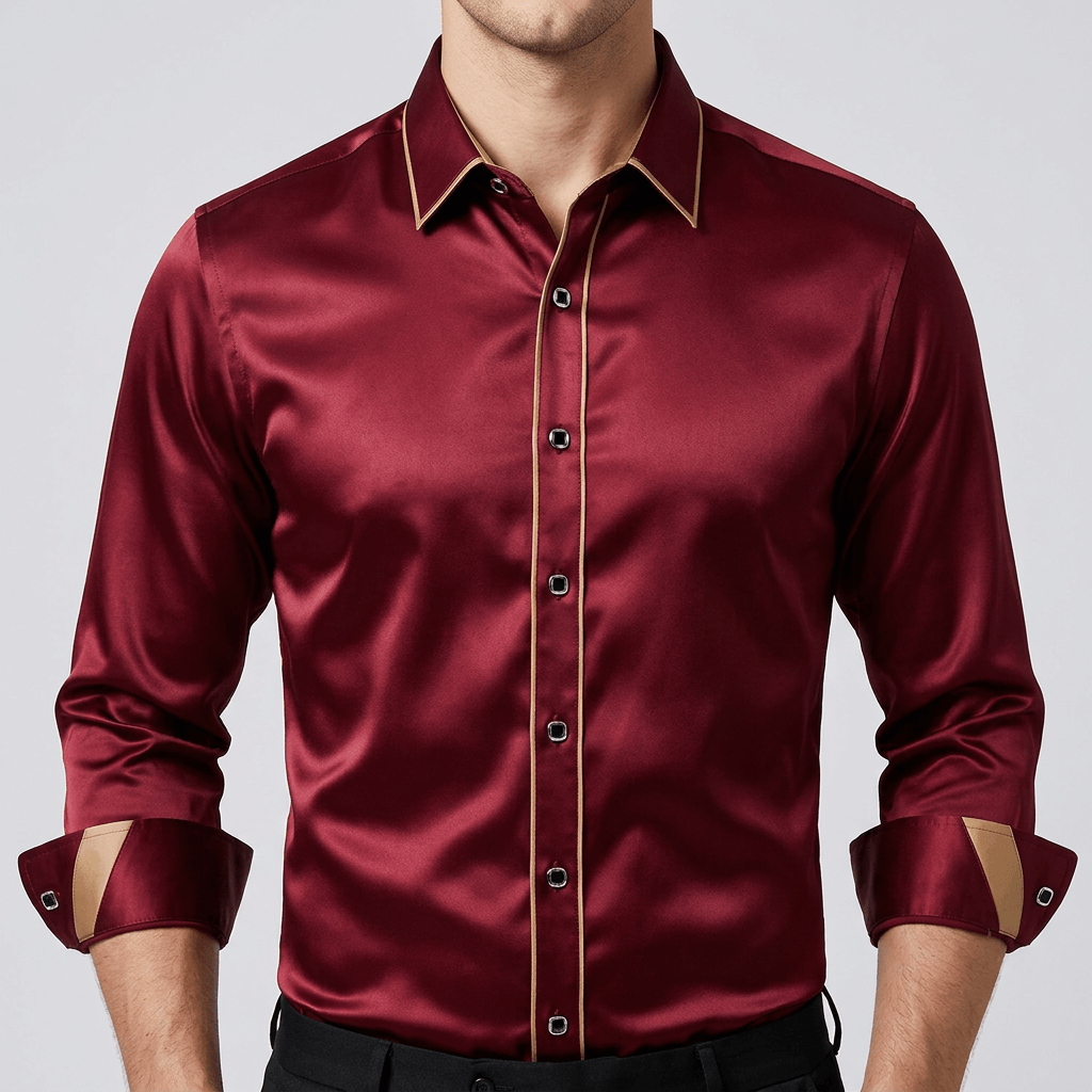 Maqiato | Men's Contrast Trim Long Sleeve Shirt